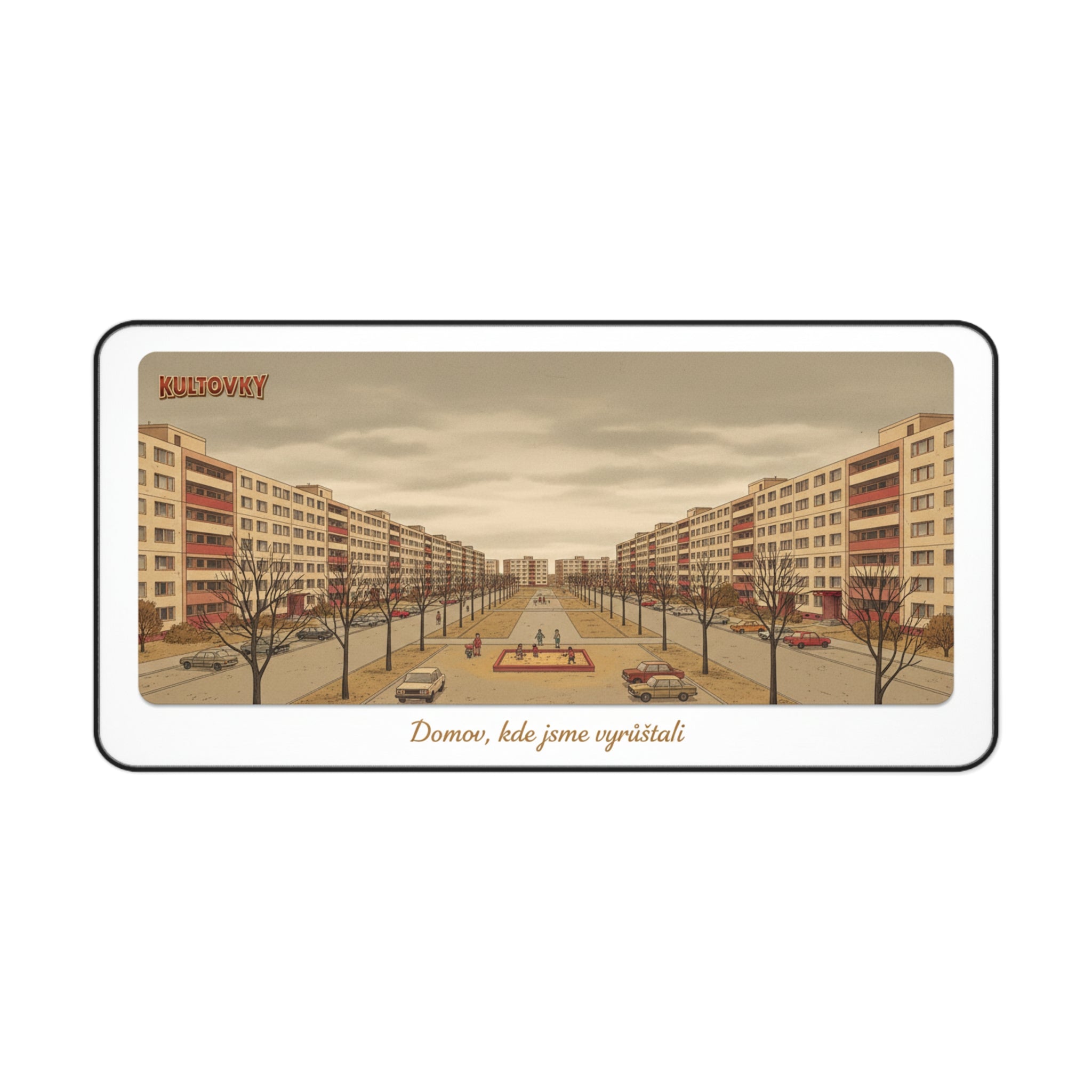 Kultovky: Domov, kde jsme vyrůstali — Retro podložka na stůl (Desk Mat)
