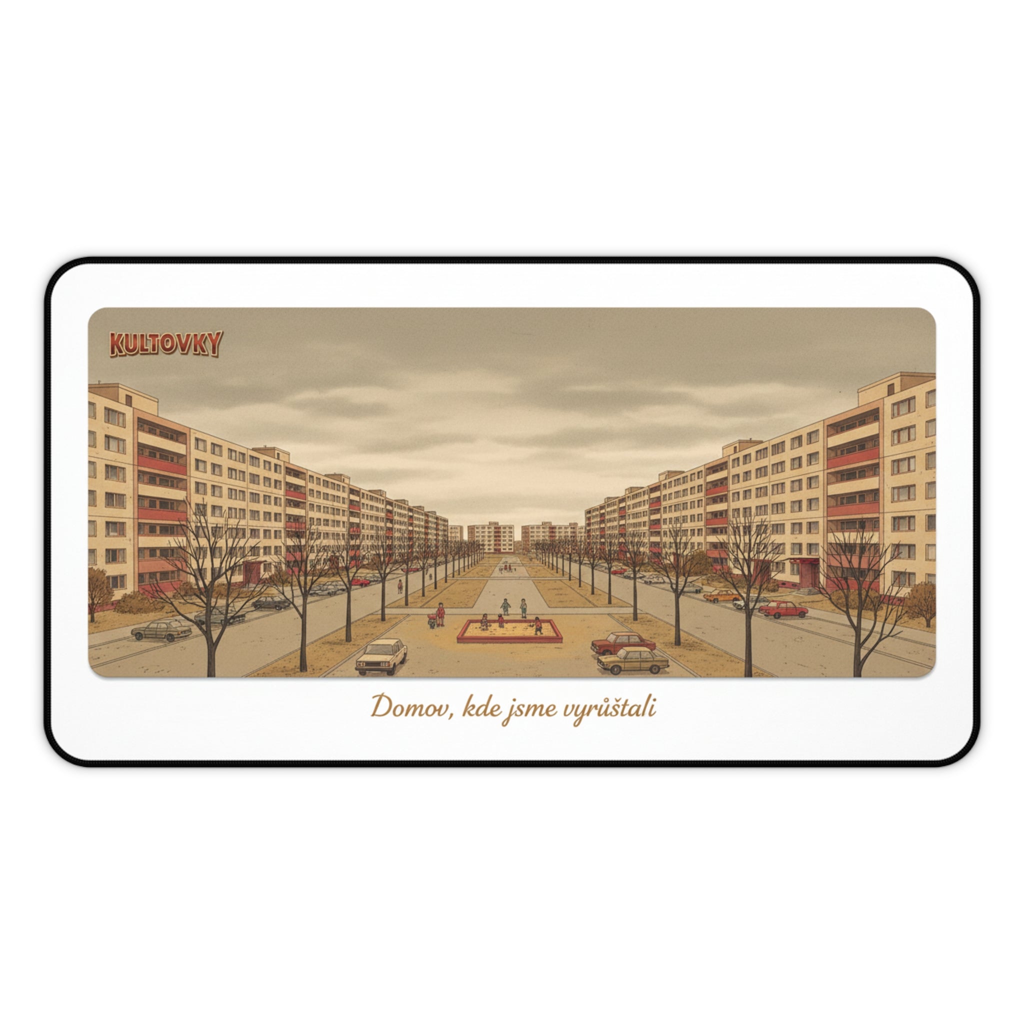 Kultovky: Domov, kde jsme vyrůstali — Retro podložka na stůl (Desk Mat)
