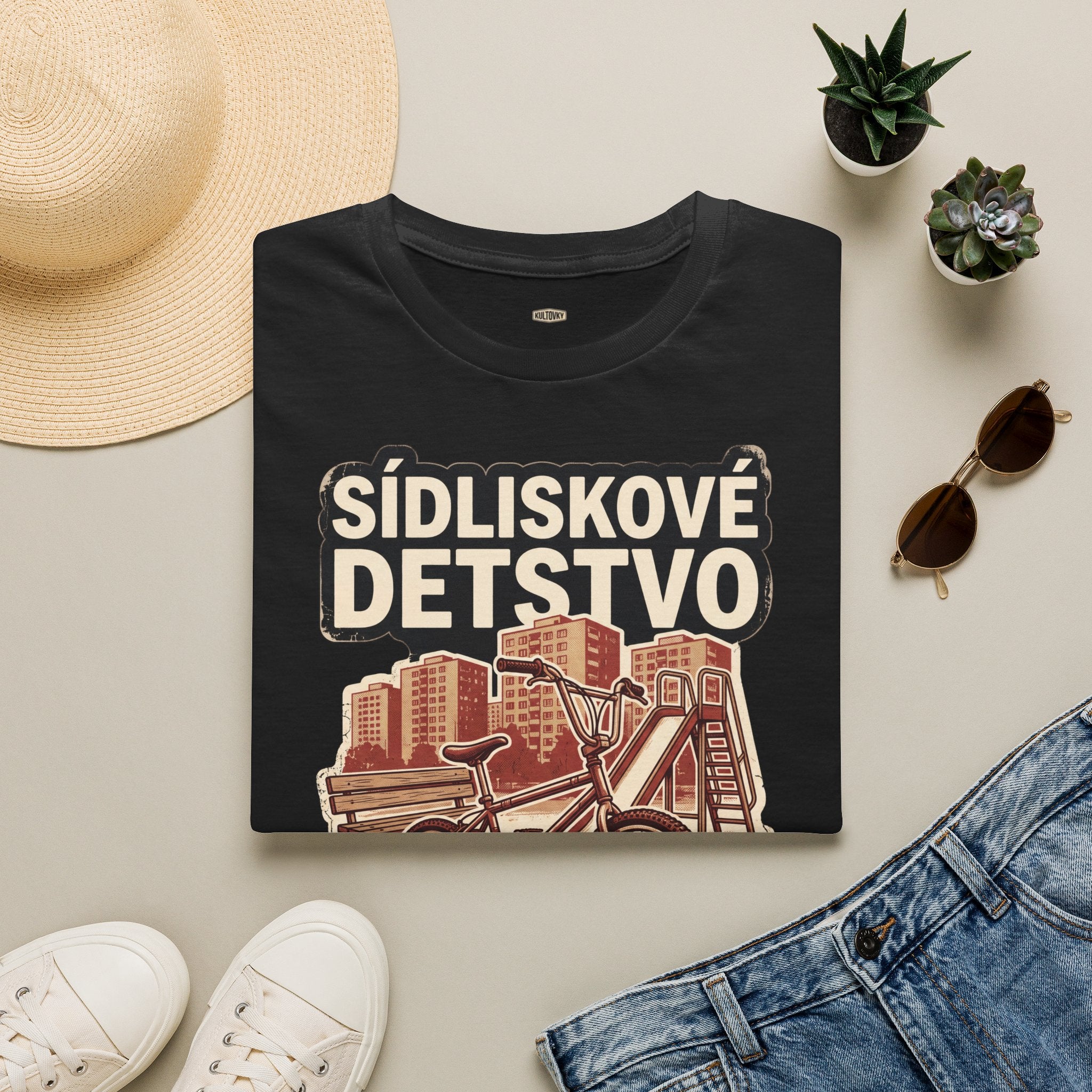 Tričko — Sídliskové Detstvo | Retro grafická potlač | Vintage nostalgia