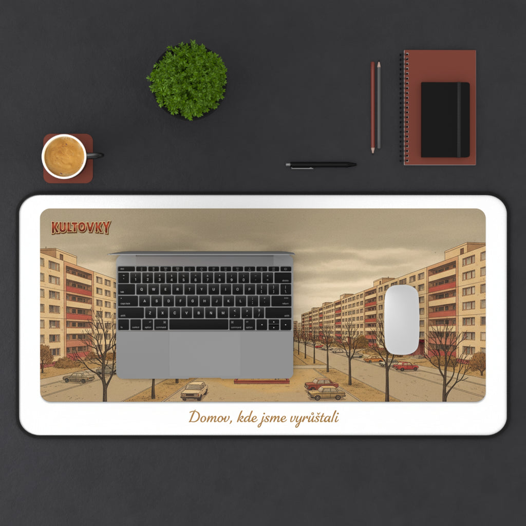 Kultovky: Domov, kde jsme vyrůstali — Retro podložka na stůl (Desk Mat)