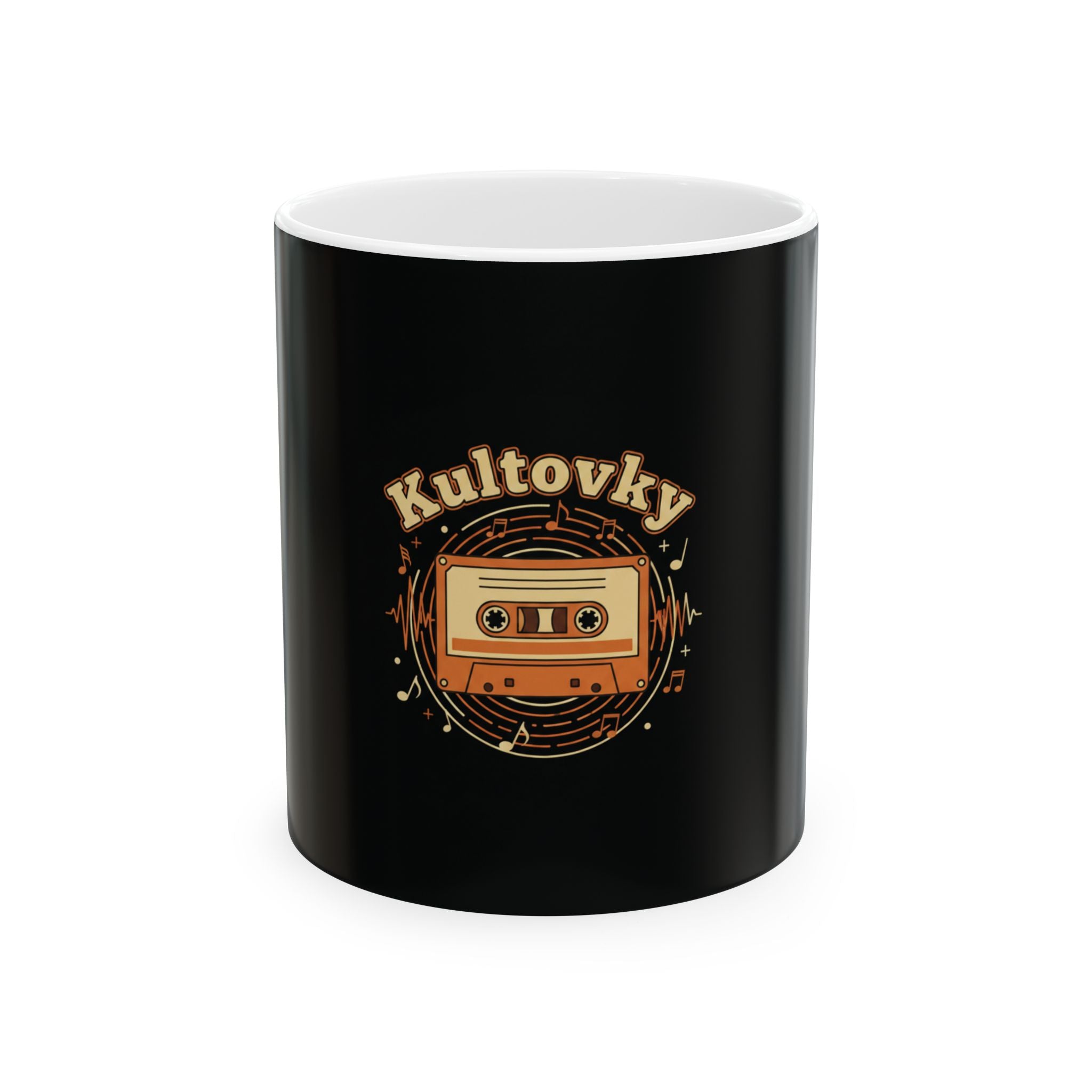 Kultovky Retro Hrnček s Kazetou — Keramický Hrnček pre Milovníkov Hudby (11oz/15oz)