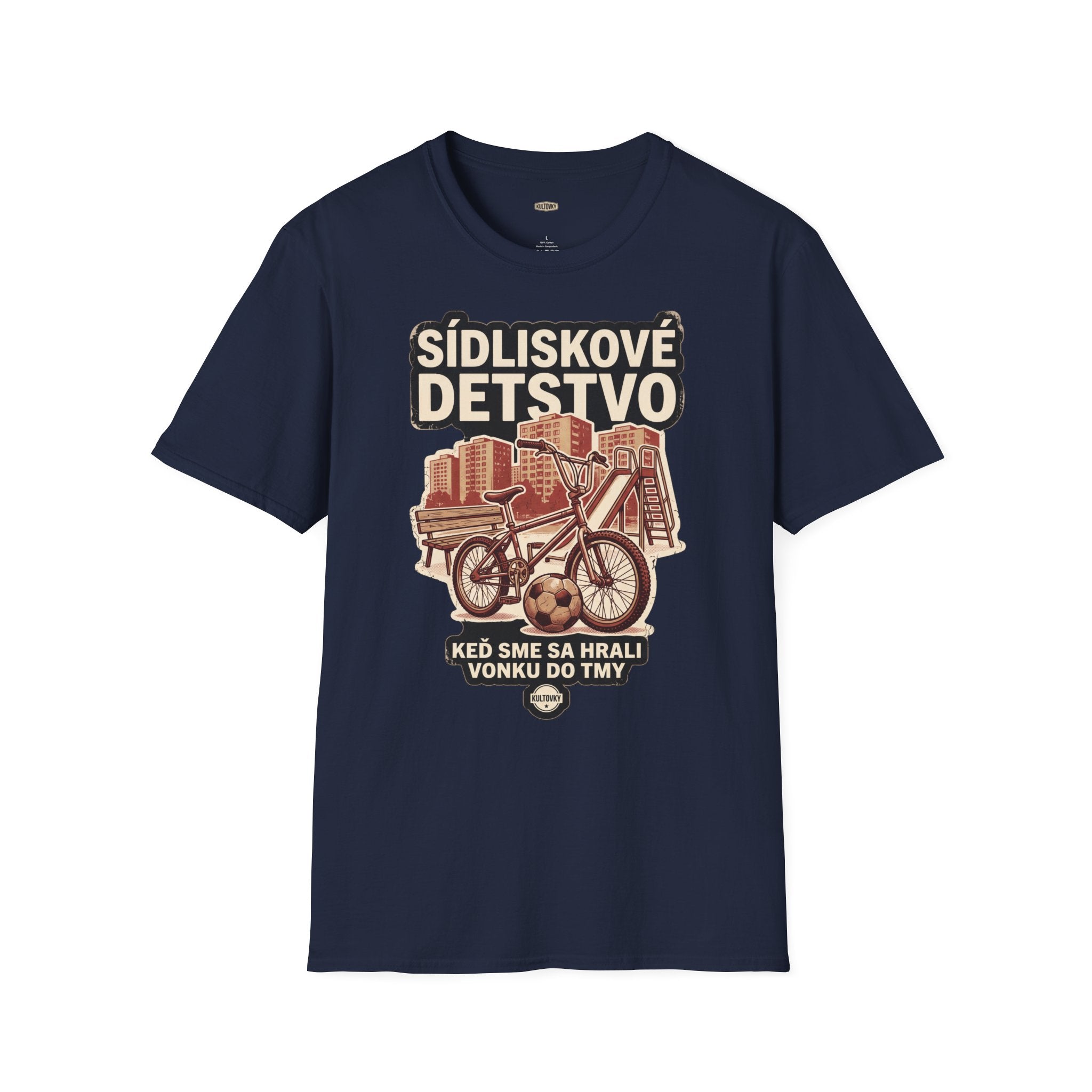 Tričko — Sídliskové Detstvo | Retro grafická potlač | Vintage nostalgia