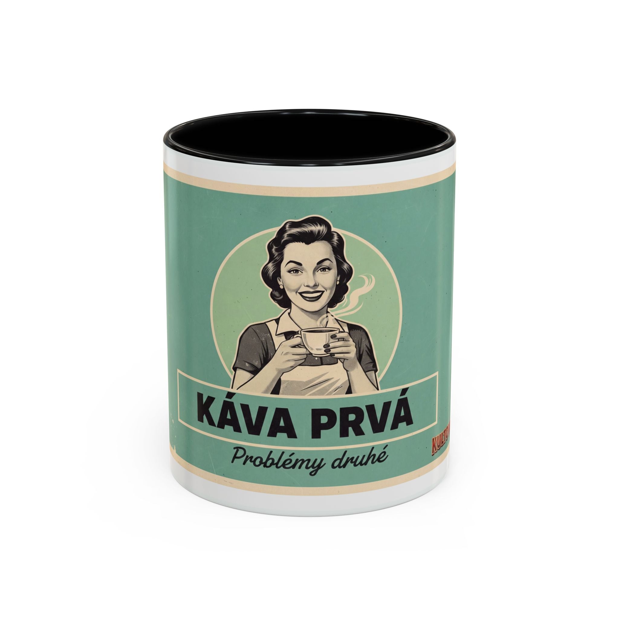 Kultovky: Káva prvá — Retro keramický hrnček