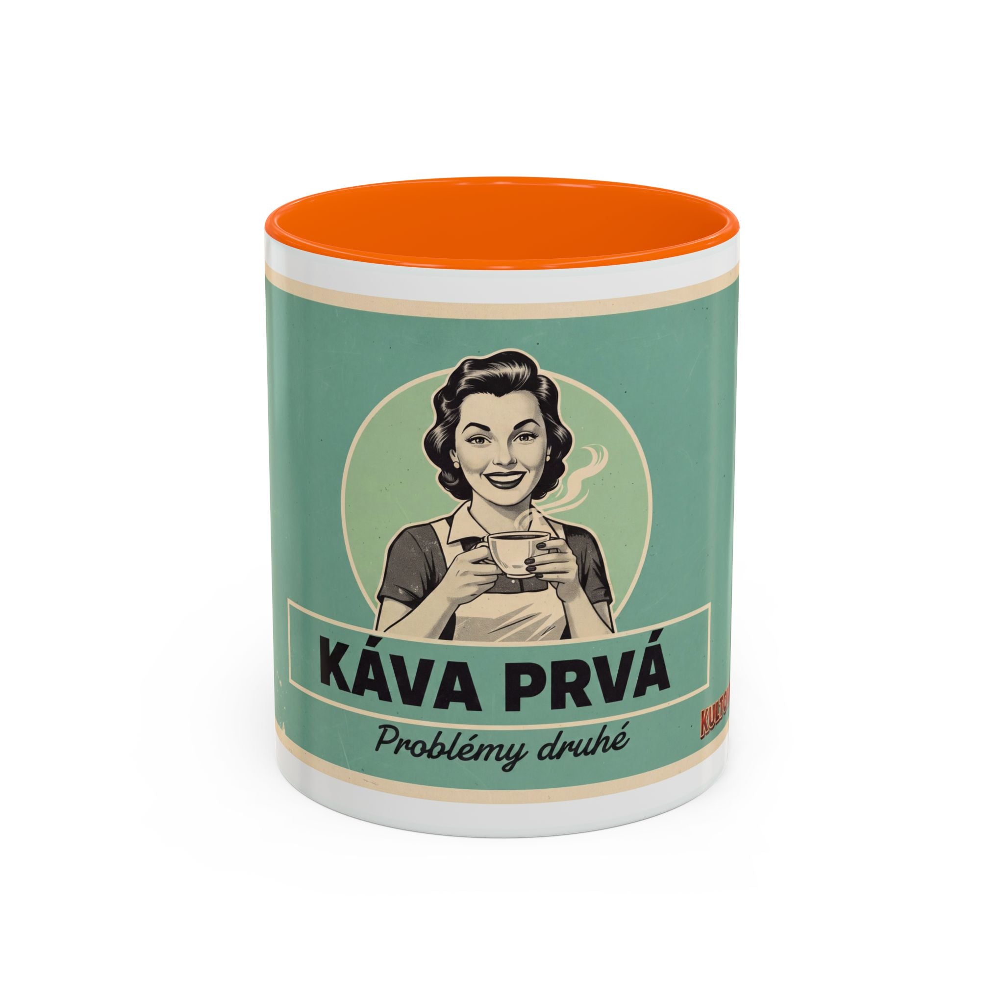 Kultovky: Káva prvá — Retro keramický hrnček
