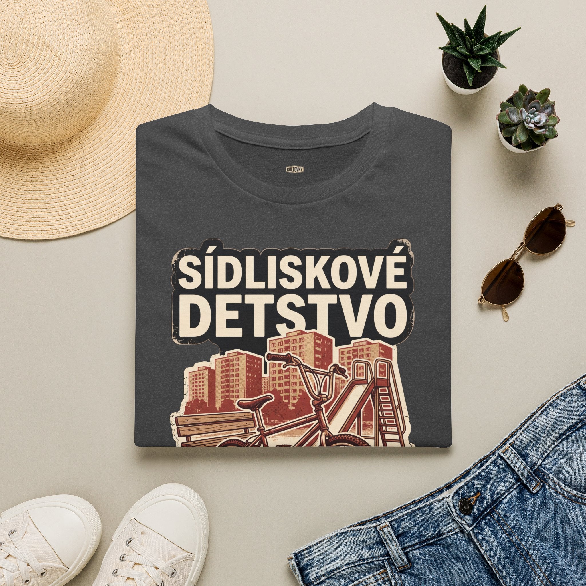 Tričko — Sídliskové Detstvo | Retro grafická potlač | Vintage nostalgia