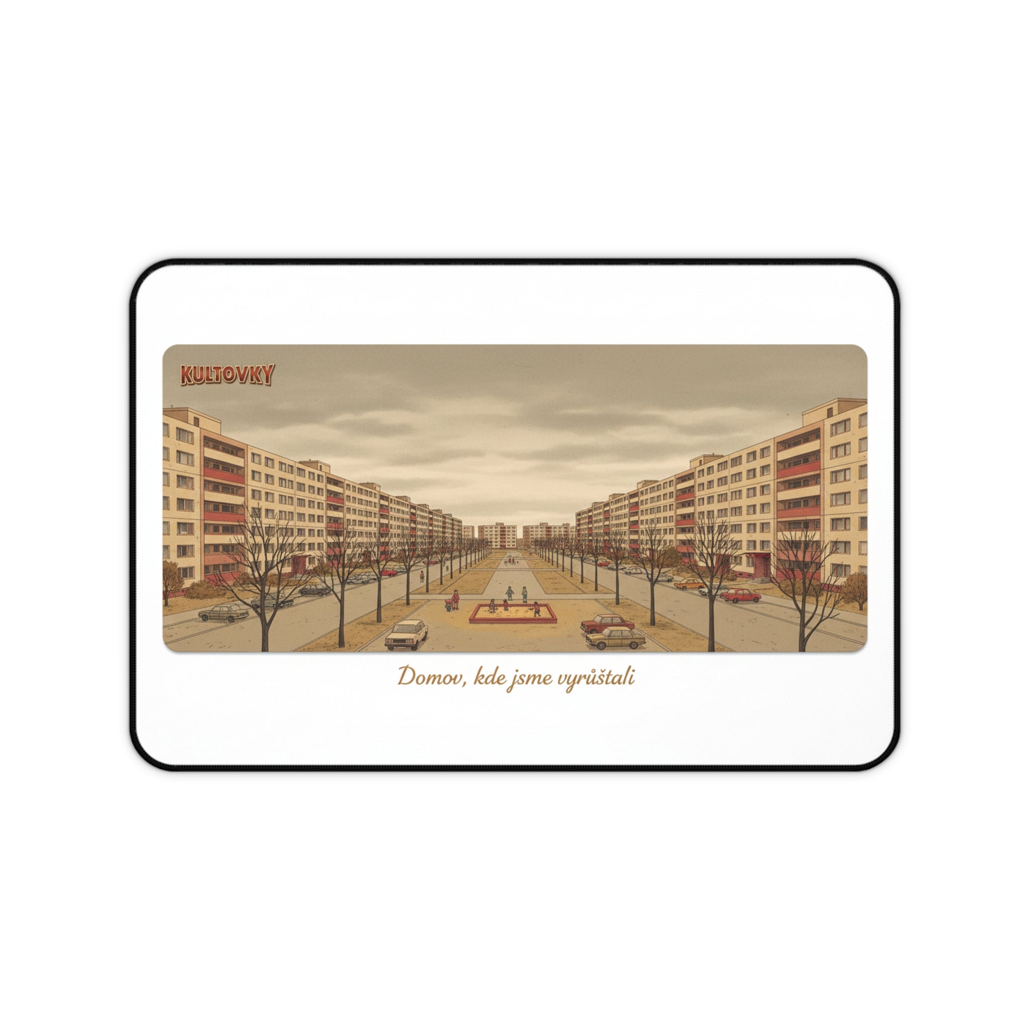 Kultovky: Domov, kde jsme vyrůstali — Retro podložka na stůl (Desk Mat)